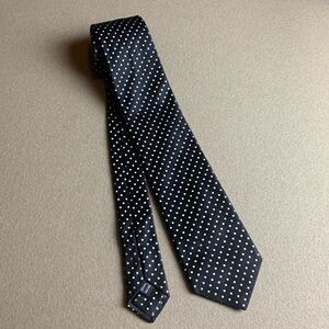 IKE BEHAR New York 100% Silk Tie/ Black-white polka dot